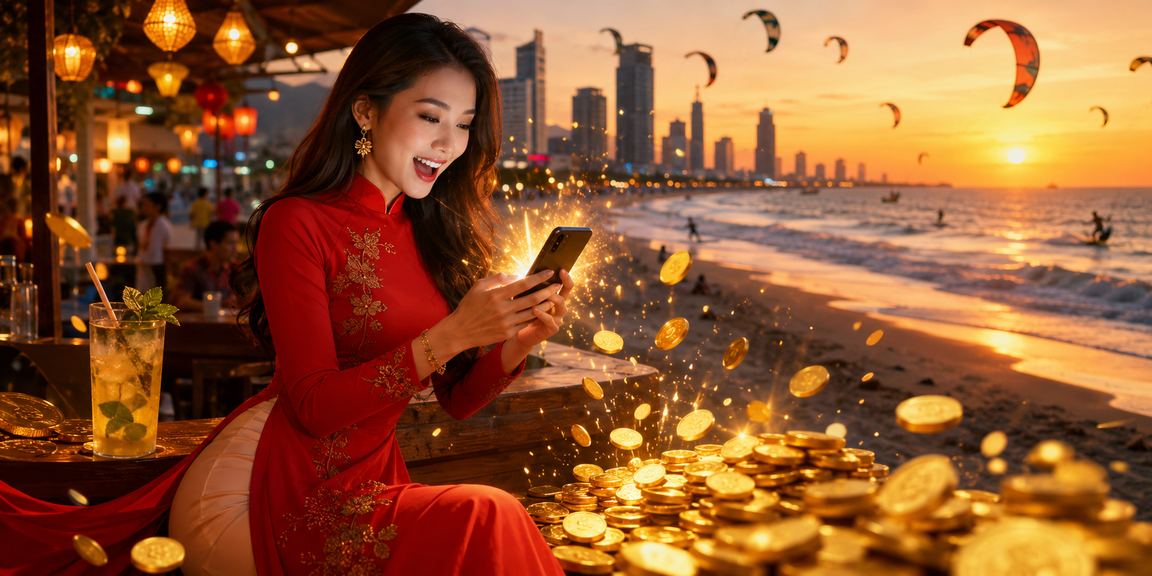 Người dùng Sài Gòn mặc áo dài theo dõi cá cược thể thao và casino buổi tối